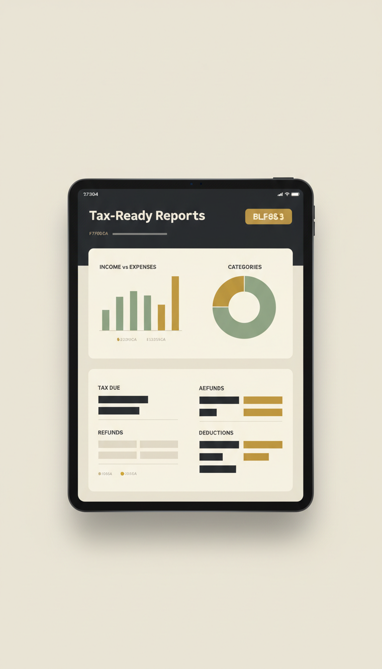 Tax-ready reports digital interface