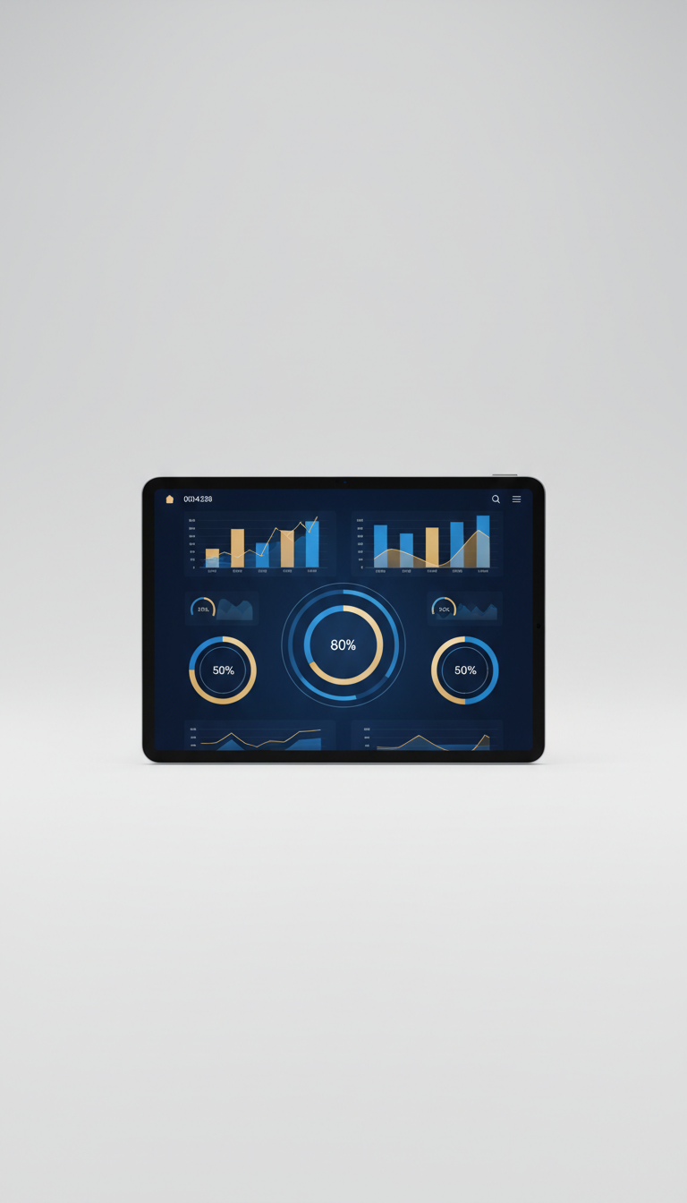 Financial reporting interface on tablet