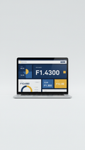 Bookkeeping dashboard with branded laptop